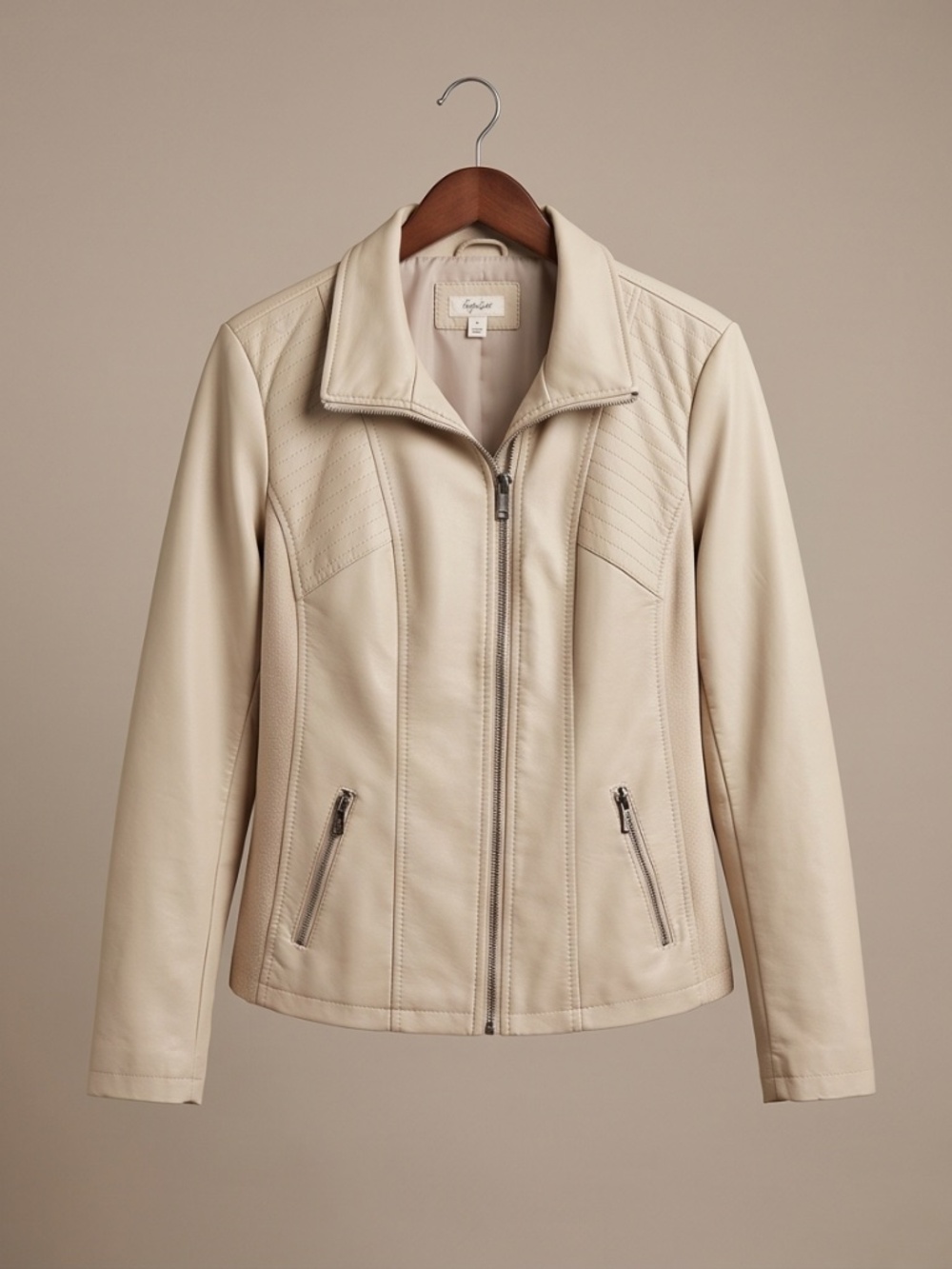 Off White FAUX Leather Jacket